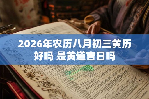 2026年农历八月初三黄历好吗 是黄道吉日吗