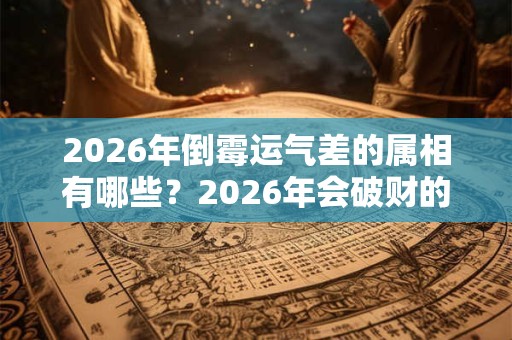 2026年倒霉运气差的属相有哪些？2026年会破财的生肖