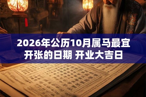 2026年公历10月属马最宜开张的日期 开业大吉日 2026年公历10月属马最宜开张的日期 开业大吉日