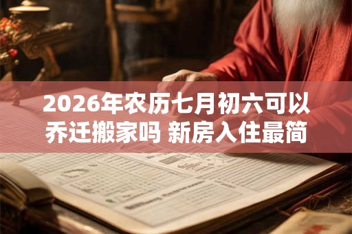 2026年农历七月初六可以乔迁搬家吗 新房入住最简单仪式 2026年农历七月初六可以乔迁搬家吗 新房入住最简单仪式