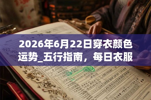 2026年6月22日穿衣颜色运势_五行指南,每日衣服颜色幸运色 2026年6月22日穿衣颜色运势_五行指南,每日衣服颜色幸运色