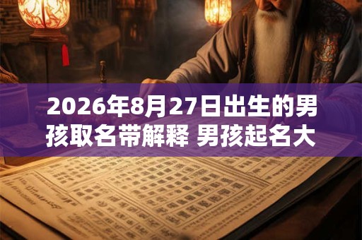 2026年8月27日出生的男孩取名带解释 男孩起名大全
