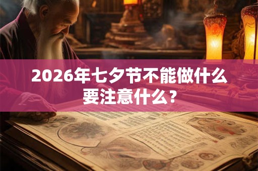 2026年七夕节不能做什么要注意什么？