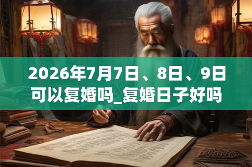 2026年7月7日、8日、9日可以复婚吗_复婚日子好吗