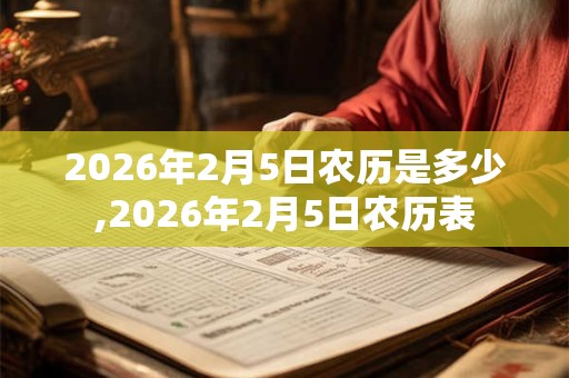 2026年2月5日农历是多少,2026年2月5日农历表