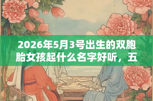 2026年5月3号出生的双胞胎女孩起什么名字好听，五行属什么？