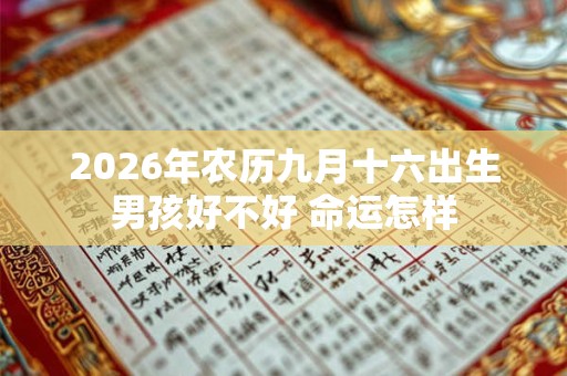 2026年农历九月十六出生男孩好不好 命运怎样