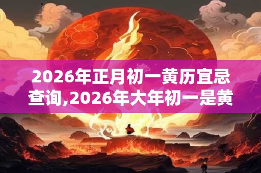 2026年正月初一黄历宜忌查询,2026年大年初一是黄道吉日吗？