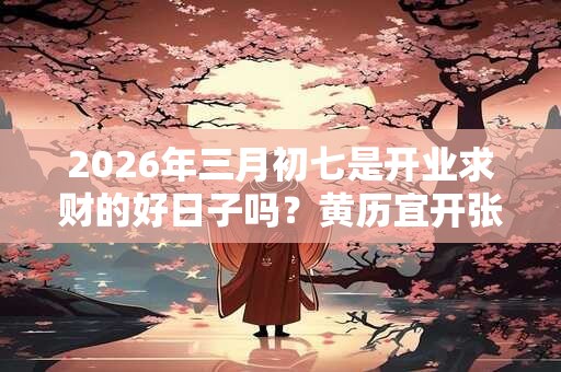 2026年三月初七是开业求财的好日子吗?黄历宜开张吗? 2026年三月初七是开业求财的好日子吗?黄历宜开张吗?