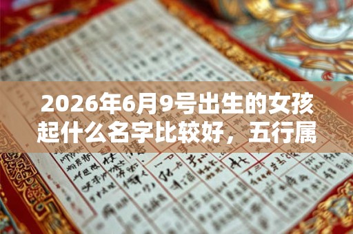 2026年6月9号出生的女孩起什么名字比较好，五行属什么
