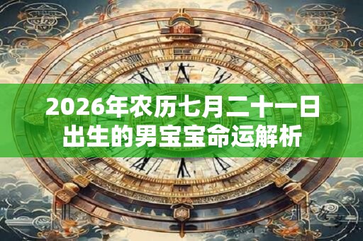 2026年农历七月二十一日出生的男宝宝命运解析