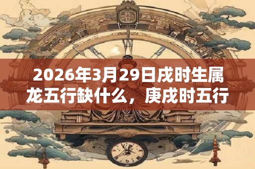 2026年3月29日戌时生属龙五行缺什么，庚戌时五行缺什么