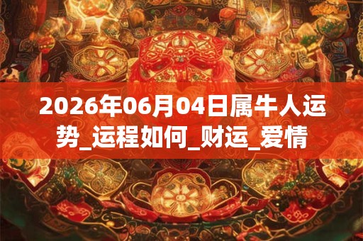 2026年06月04日属牛人运势_运程如何_财运_爱情 2026年06月04日属牛人运势_运程如何_财运_爱情
