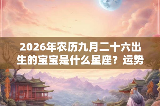 2026年农历九月二十六出生的宝宝是什么星座?运势好不好? 2026年农历九月二十六出生的宝宝是什么星座?运势好不好?