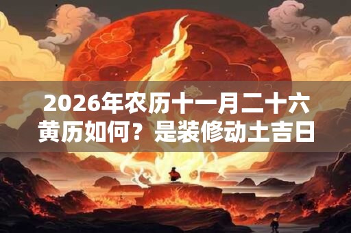 2026年农历十一月二十六黄历如何？是装修动土吉日吗？