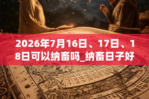 2026年7月16日、17日、18日可以纳畜吗_纳畜日子好吗