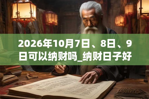 2026年10月7日、8日、9日可以纳财吗_纳财日子好吗 2026年10月7日、8日、9日可以纳财吗_纳财日子好吗