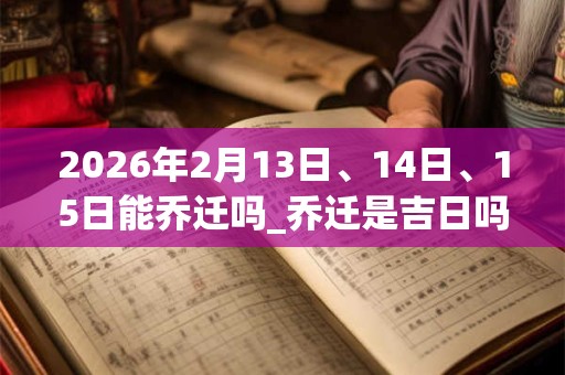 2026年2月13日、14日、15日能乔迁吗_乔迁是吉日吗