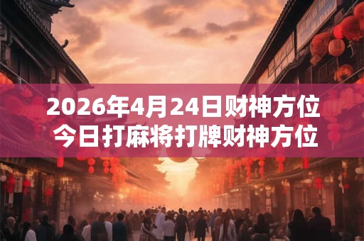 2026年4月24日财神方位 今日打麻将打牌财神方位! 2026年4月24日财神方位 今日打麻将打牌财神方位!