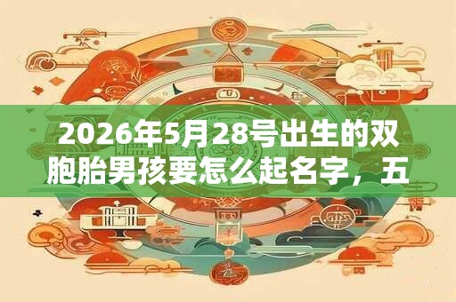 2026年5月28号出生的双胞胎男孩要怎么起名字，五行属什么