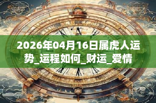 2026年04月16日属虎人运势_运程如何_财运_爱情 2026年04月16日属虎人运势_运程如何_财运_爱情