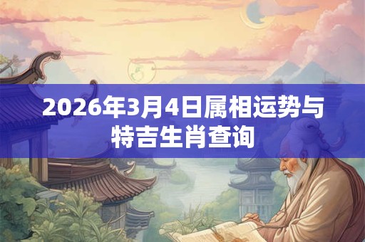 2026年3月4日属相运势与特吉生肖查询