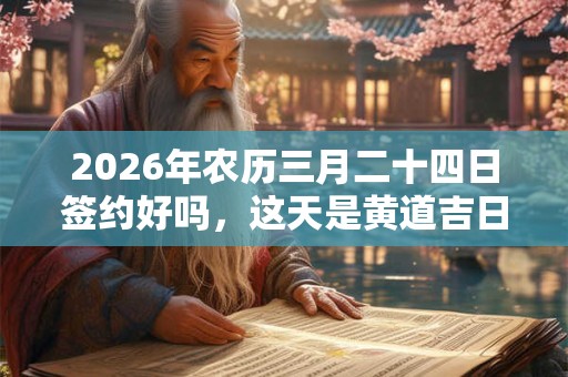 2026年农历三月二十四日签约好吗，这天是黄道吉日吗？