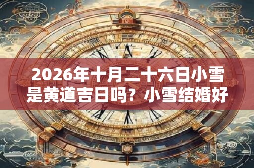 2026年十月二十六日小雪是黄道吉日吗？小雪结婚好吗？