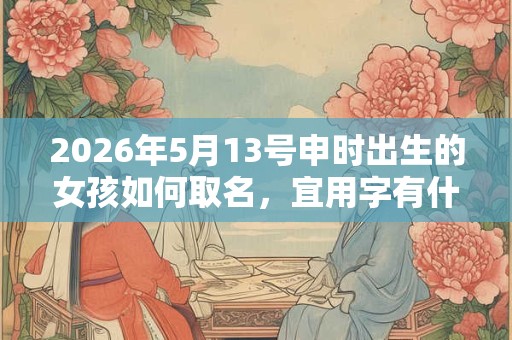 2026年5月13号申时出生的女孩如何取名，宜用字有什么