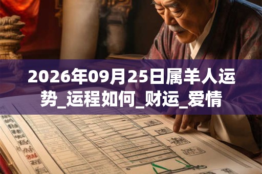 2026年09月25日属羊人运势_运程如何_财运_爱情