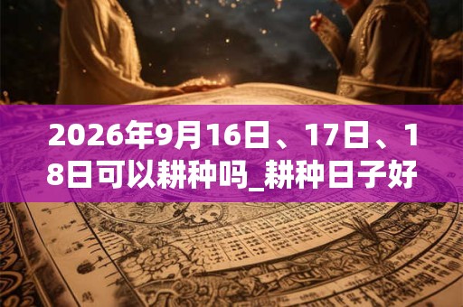 2026年9月16日、17日、18日可以耕种吗_耕种日子好吗
