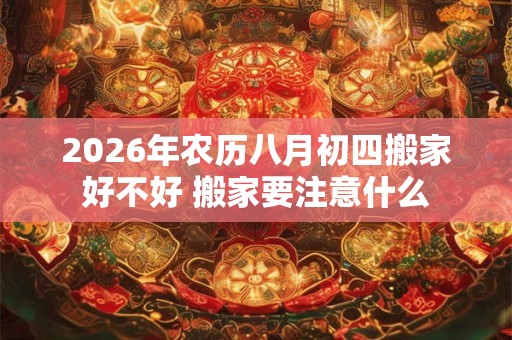 2026年农历八月初四搬家好不好 搬家要注意什么