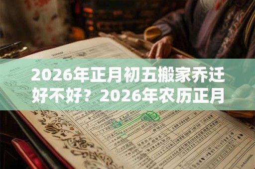2026年正月初五搬家乔迁好不好？2026年农历正月搬家吉日有几天？