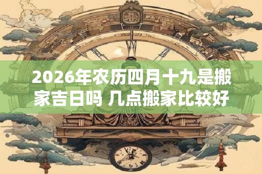 2026年农历四月十九是搬家吉日吗 几点搬家比较好