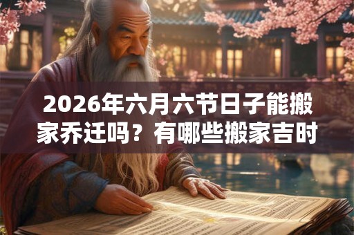 2026年六月六节日子能搬家乔迁吗？有哪些搬家吉时？