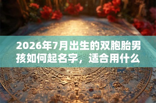 2026年7月出生的双胞胎男孩如何起名字，适合用什么字