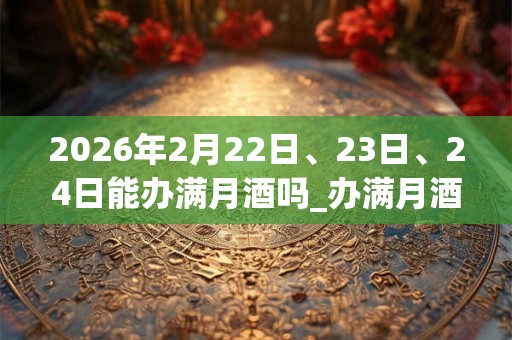 2026年2月22日、23日、24日能办满月酒吗_办满月酒是吉日吗