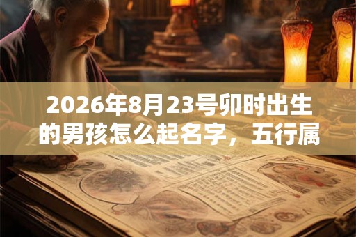 2026年8月23号卯时出生的男孩怎么起名字，五行属什么