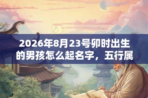 2026年8月23号卯时出生的男孩怎么起名字，五行属什么
