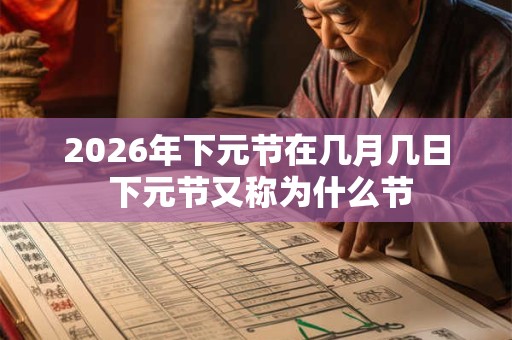 2026年下元节在几月几日 下元节又称为什么节