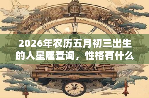 2026年农历五月初三出生的人星座查询，性格有什么特征？