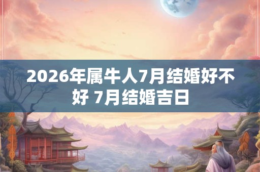 2026年属牛人7月结婚好不好 7月结婚吉日 2026年属牛人7月结婚好不好 7月结婚吉日