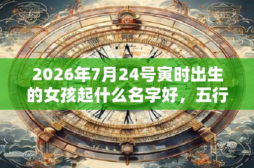 2026年7月24号寅时出生的女孩起什么名字好，五行是什么？