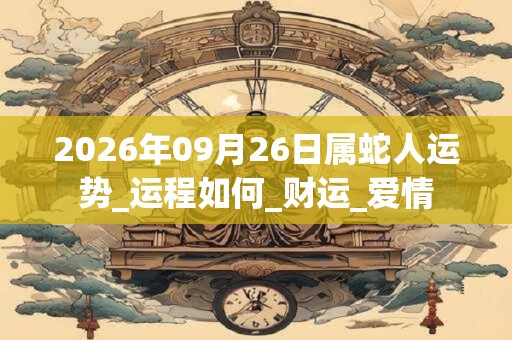 2026年09月26日属蛇人运势_运程如何_财运_爱情