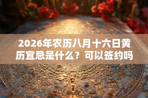 2026年农历八月十六日黄历宜忌是什么？可以签约吗？
