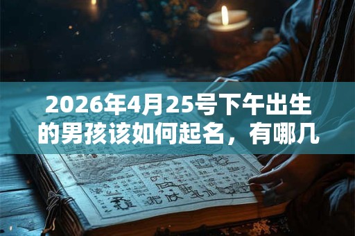2026年4月25号下午出生的男孩该如何起名，有哪几种方法？