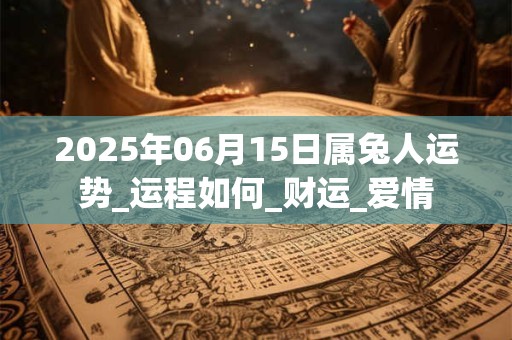 2025年06月15日属兔人运势_运程如何_财运_爱情