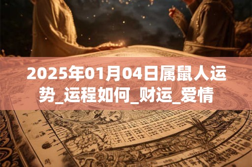 2025年01月04日属鼠人运势_运程如何_财运_爱情