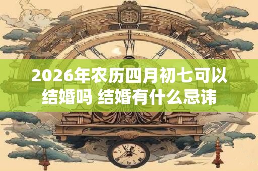 2026年农历四月初七可以结婚吗 结婚有什么忌讳
