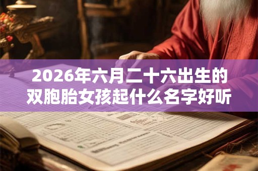 2026年六月二十六出生的双胞胎女孩起什么名字好听，五行属什么